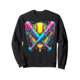 Softball Player Ice Cream Funny Drip Sweatshirt
