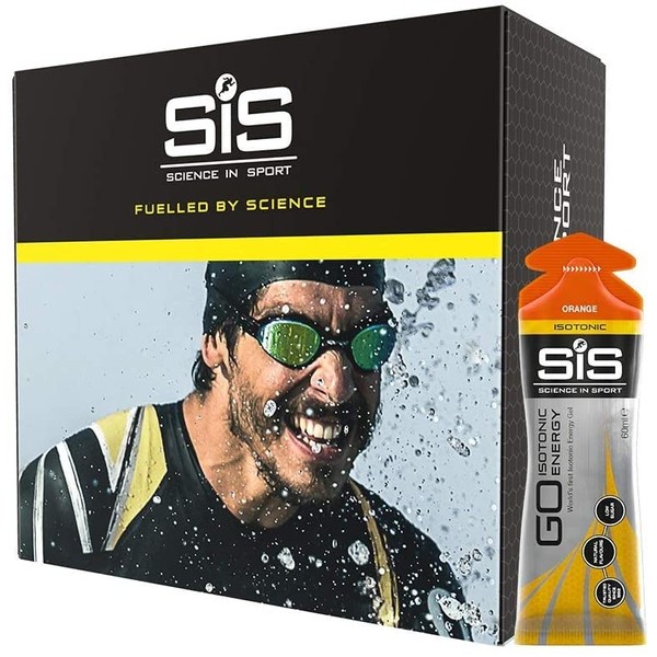 Science In Sport GO Isotonic Energy Gels, Running Gels with 22g Carbohydrates, Low Sugar, Orange Flavour, 60ml Per Serving (15 Pack)