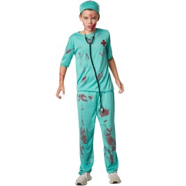 dressforfun 900430 Boys Costume Scary Doctor Scary Doctor Costume with Blood Spots, blue