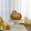 Northlight 7.5" Gold and Orange Textured Greek Key Pumpkin Fall