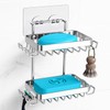 Nieifi Adhesive 2 Tier Bar Soap Holder, Stainless Steel for
