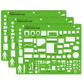 Maitys 3 Pcs Crime Scene Drawing Template Explore Crime Scene Processing Techniques Includes Furniture and Plumbing Cutouts for Accident Reconstruction