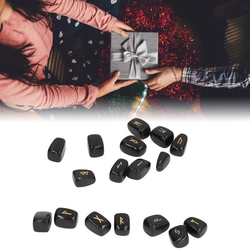 Rune Stones Ancient Rune Fine Workmanship Stylish Appearance Obsidian Material