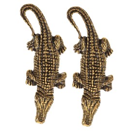 IWOWHERO Crafted Brass Crocodile Keychain Pet Alligator Charm Versatile Bag Pendant