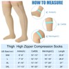 2 Pares Calcetines de Compresión con Cremallera Medias hasta Muslo