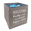 Premium Granite Linen Look Foldable Shoe Cover Bin, Indoor Real