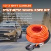 SPARKWHIZ Synthetic Winch Rope Cable Kit: 1/2" x 100 ft