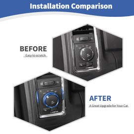 RT-TCZ for RAM Headlight Switch Knob Cover Trim Ring Fit for RAM 2010-2017 Blue Interior Accessories 1pcs