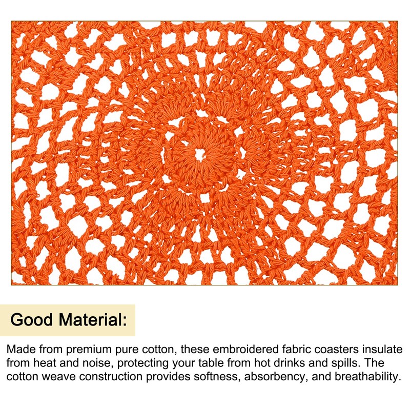 sourcing map Crochet Doilies, 4Pcs 8 Inch - Handmade Crochet