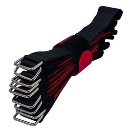 Lumonic 10 x Velcro Ties 800 x 38 mm Crossed Black Red Reusable Cable Ties Made of Velcro Tape for Attaching or Cable Management