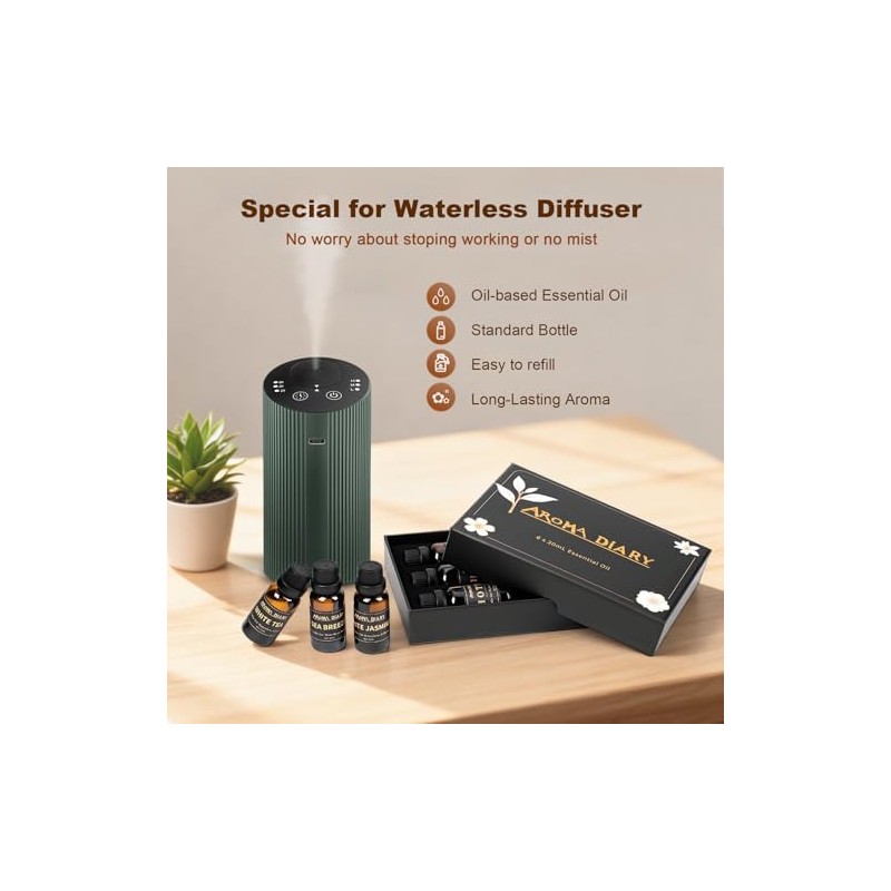 Essential Oil Refill Set for Car and Home Diffusers, 6