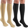 CASMON 2 Pairs Zipper Compression Socks for Women & Men,15-20