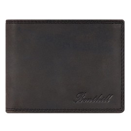 Benthill Men's Leather Wallet - Genuine Leather Wallet with RFID Protection - Slim Wallet for Men - Genuine Vintage Leather, Black (H)