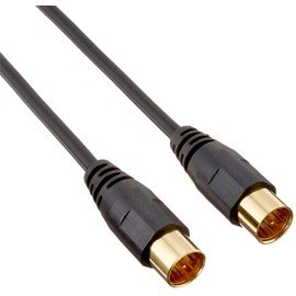 ELECOM Antenna Cable 2.5C Slim Type F Terminal Plug-in Type Straight-Plug-in Type Straight 1m Black AV-ATSS10BK