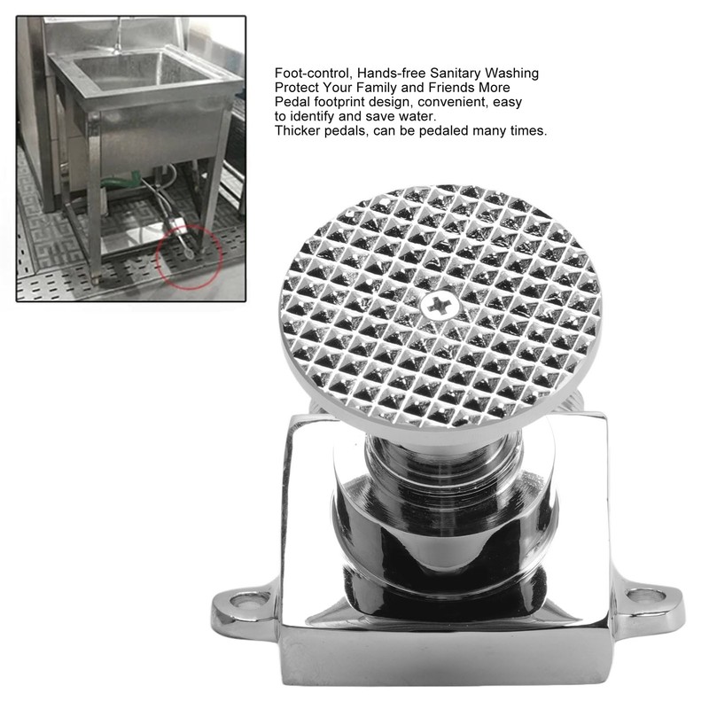 Floor Mount Pedal Valve Stainless Steel Water Saving Foot Pedal