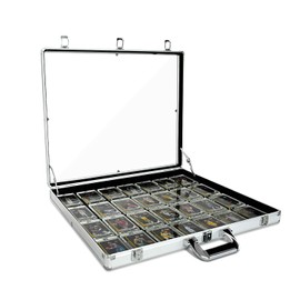 Trade Show Display Case – 34"x22" Large Aluminum Locking Tabletop Showcase for Trading Cards, Sports Cards, TCG, Jewelry – Lightweight & Portable for Exhibitions, Conventions, and Collectibles