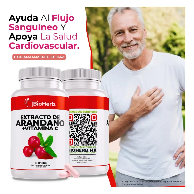 Bioherb Arándano Rojo Orgánico Vitamina Extracto 100 Puro Concentrado Cápsulas