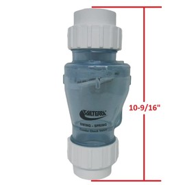 Valterra 200-CU20 PVC Swing/Spring Combination Check Valve, Clear, 2" Union
