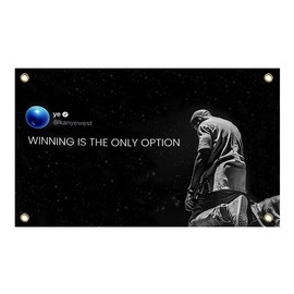 3x5 Quoted Tweet Flag Feet Winning Is The Only Option with Four Brass Grommets - College Dorm Room Guys Man Cave Frat Bedroom in Indoor or Outdoor - Tapestry for Badroom Decorations