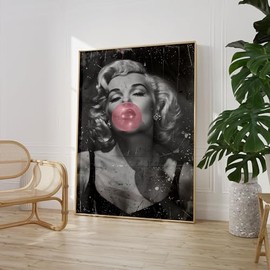 Craftylittlepenguin Marilyn Monroe Pink Bubble Print Poster Art A5 A4 A3 A2 A1 Maxi Home Decor Fashion Classic Unframed Fashion Floral- 9073 (A4-210 x 297 mm)