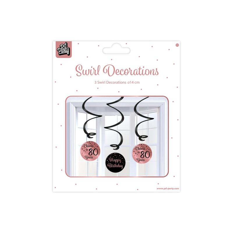 PD-Party 7024111 Swirls Decoration, Pink/Black