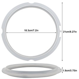 CKANDAY Sealing Ring for Pot Mini 3 Qt, 2 Count, Inner Pot Seal Ring, Replacement Silicone Gasket Seal Rings for 3 Quart Electric Pressure Cooker Accessories Parts, Clear