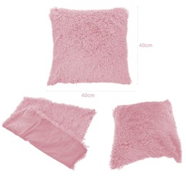 Soft Faux Fur Throw Pillow Covers Pack of 2 Plush Decorative Tie Dye Throw Pillow Covers Cute Cushion Cases Pillowcases for Sofa Couch Decor Room Bedroom 16" 16" (Pink)