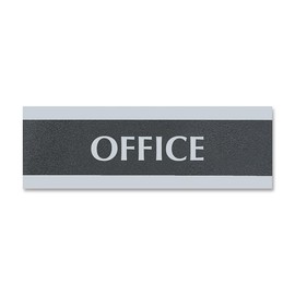 Headline Sign Century Series, 3 X 9 Inch Office Sign, Black and Silver, 4762