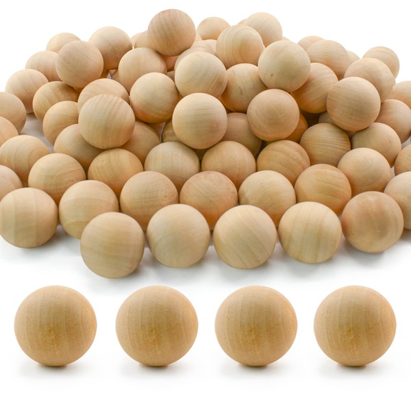 Enkrio 100Pcs Unfinished Wooden Balls 1.2inch Round Wooden Balls Small