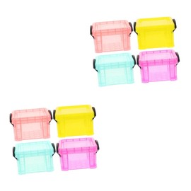 BESPORTBLE 2sets Storage Box with Locking Lids Jewelry Container for Arts Crafts Stationery and Trinkets Candy Color Organizer for Home 4pcs*2