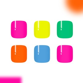 Summer Toe Press on Nails Rainbow Color Fake Toenails Acrylic Press on Toenails Short Square Glossy Full Covers Summer Glue on Toenails Stick on Nails Seamless Fit False Toe Nails for Women and Girls