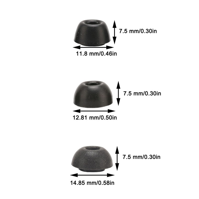 6pcs Eartips Replacement Noise Isolation Soft Slow Rebound Foam Ear