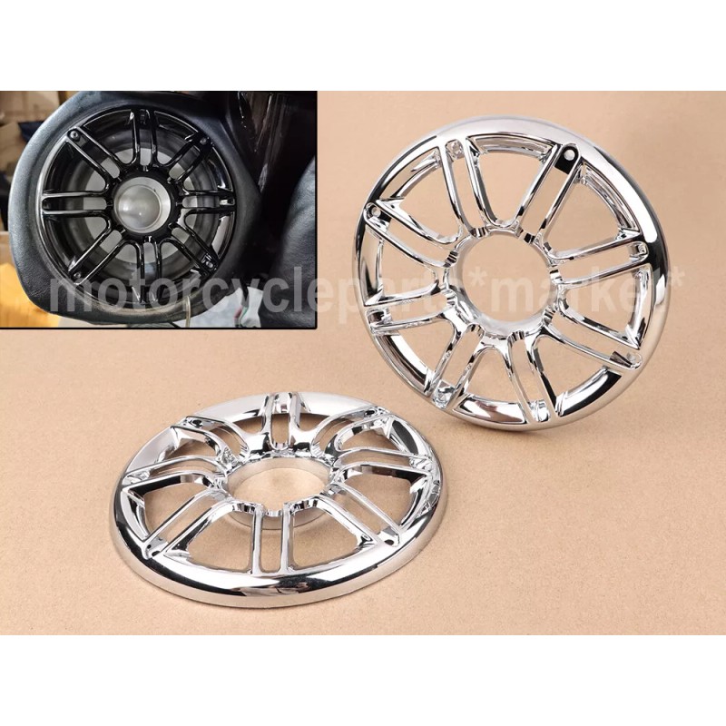 Unbranded 2X Chrome Round 3D Rear Speaker Grill Cover For