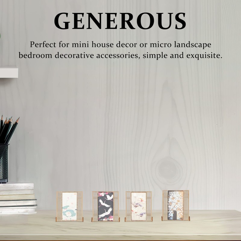 Totority 1 Set Miniature Lacquerware Folding Screen, Mini Chinese Style,