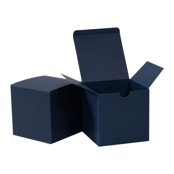 NIGNYA Navy Gift Boxes, 3x3x3 Party Favor Boxes 50 PCS