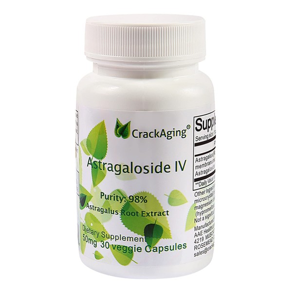 Anti-Aging Supplements for Adult Super-Absorption Astragaloside IV 98% -Telomere Supplement 50mg 30 Caps