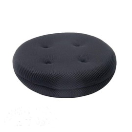 Baibu Home Super Breathable Cushion, 11.8 inches (30 cm), Black, Round Chair Cover, Non-stuffy, Washable, Round Chair Cushion, Interior, Fixed Rubber Included