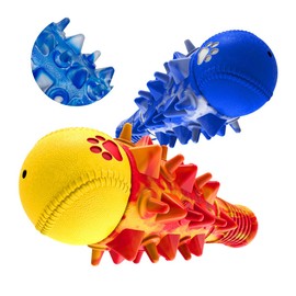 MOMOVIDA Juguetes para Perro 2 Piezas,Juguetes Masticables de béisbol para Perros,ResistentesJuguetes para Perro Ansiosos con Mordedera,Juguetes Interactivos para Perros pequeños y Mediano
