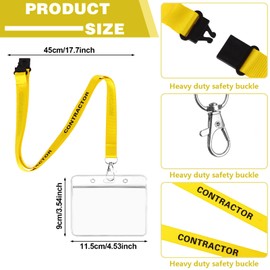20 Pieces Yellow Contractor Lanyards with 20 ID Card Holders Safely Separate Visitor Lanyards Volunteer Lanyards Yellow Visitor Lanyards