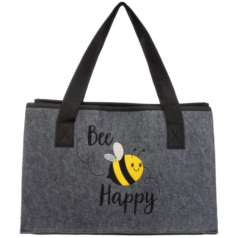 Brandsseller Bee Happy Felt Bag, Leisure Bag, Practical Shopping Bag,