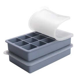 2 cucharadas de silicona para congelador, perfectos para almacenar ajo, hierbas, jengibre, pesto, pasta de tomate, jugo de limón, purés y más, bandeja de silicona para congelar alimentos (paquete de 2