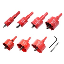 Hole Saw Set, LAIWEI Hole Saw, Power Drill Tool for Drilling Wood, PVC, Aluminium Profiles, Drywall, 7PCS Hole Saw Kit(20 25 32 38 45 50 55 mm)