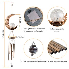 LED Solar Wind Chimes Garden Wind Chimes Outdoor Metal Garden Party Patio Porch Patio Yard Home Decoration