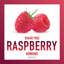 Swiss Imports Sugar Free Bonbons Hard Candy Drops, Raspberry, 1.4 oz/ 40g Box, 9 Pack