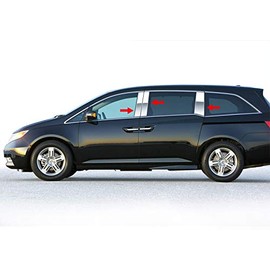 Made in USA! Compatible with 2011-2017 Honda Odyssey 6PC Stainless Steel Chrome Pillar Post Trim