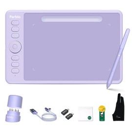 Parblo Graphic Drawing Tablet with Drawing Glove 8192 Levels Battery-Free Stylus, 7 x 4 Inch Drawing Pad for Computer, Design & Online Teaching