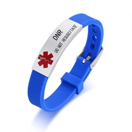 HEABY Medical Alert ID Bracelet Laser Engraved DO NOT RESUSCITATE Adjustable Wristband for Men Women Emergency First Aid