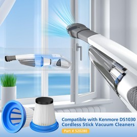 5 Pack 520280 HEPA Replacement Filter Only Compatible with Kenmore DS1030 DS1020 Cordless Stick Vacuum Lightweight Cleaner, Washable and Reusable Filters