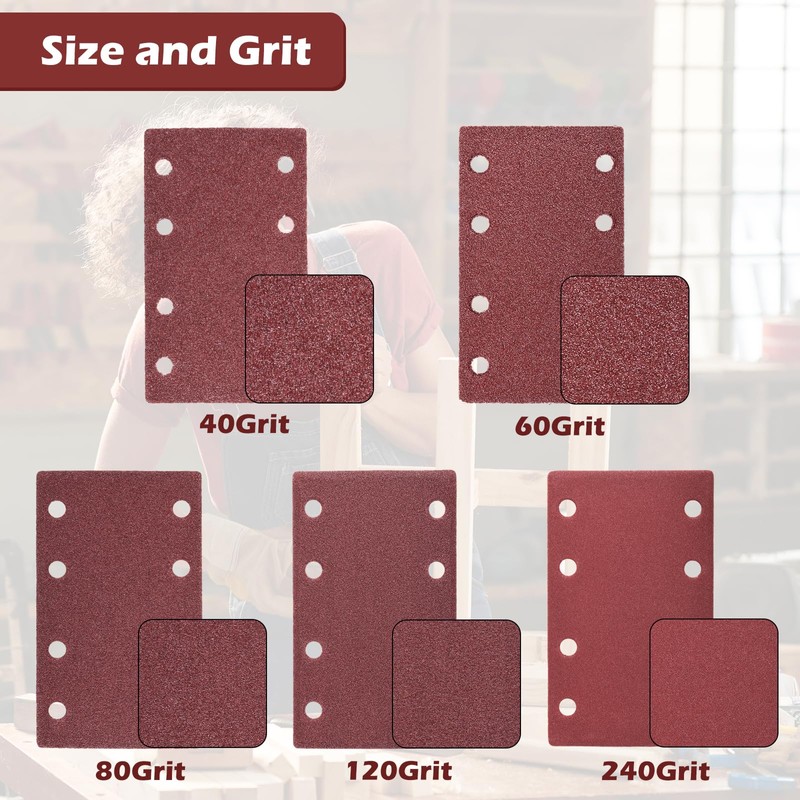 80 x 133 mm Sanding Sheet Set, 25 Pieces Sandpaper