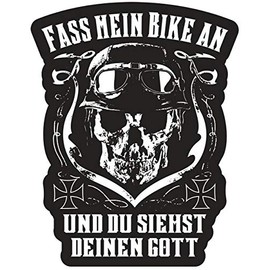 Sticker "Fass Mein Bike an und du siehst deinen Gott" (Weatherproof)